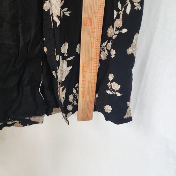 Jen's Pirate Booty Cortes Jacket Obsidian Spanish Rose Print kimono blk long P S - Picture 10 of 12